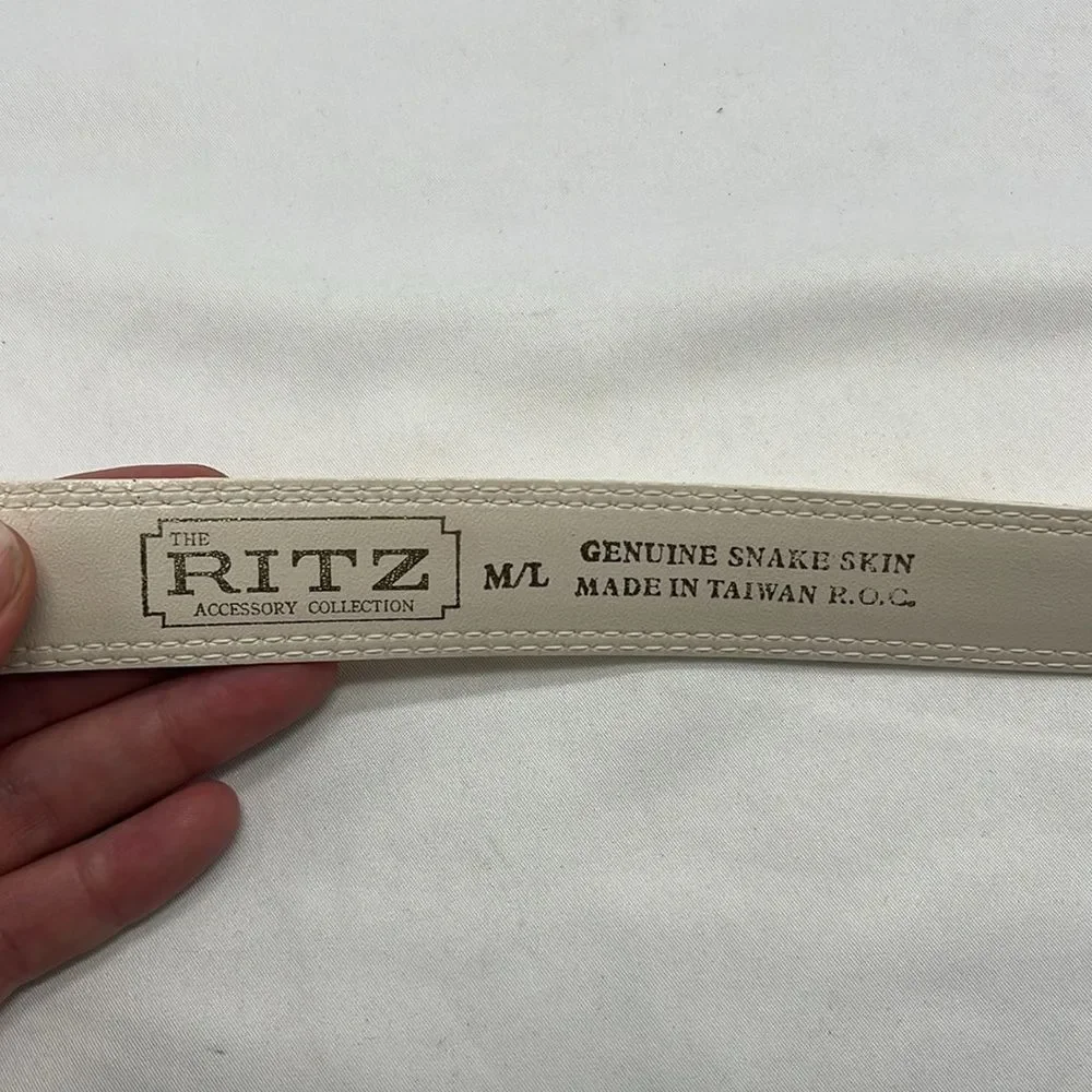 Vintage Cream Snake Skin The Ritz Belt